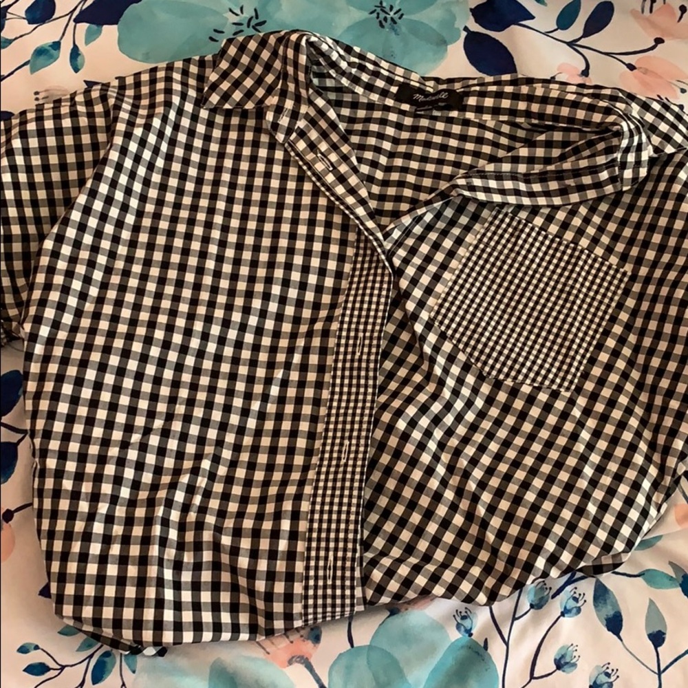 Madewell checkered blouse